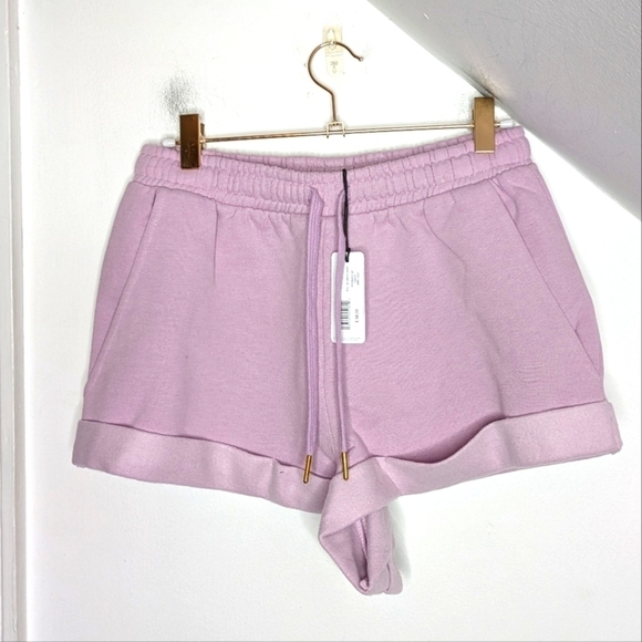 WEWOREWHAT Lilac Soft Fleece Pull On Sweat Short Cotton Blend NEW Size S - Picture 1 of 8